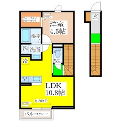 西牟田駅 徒歩26分 2階の物件間取画像